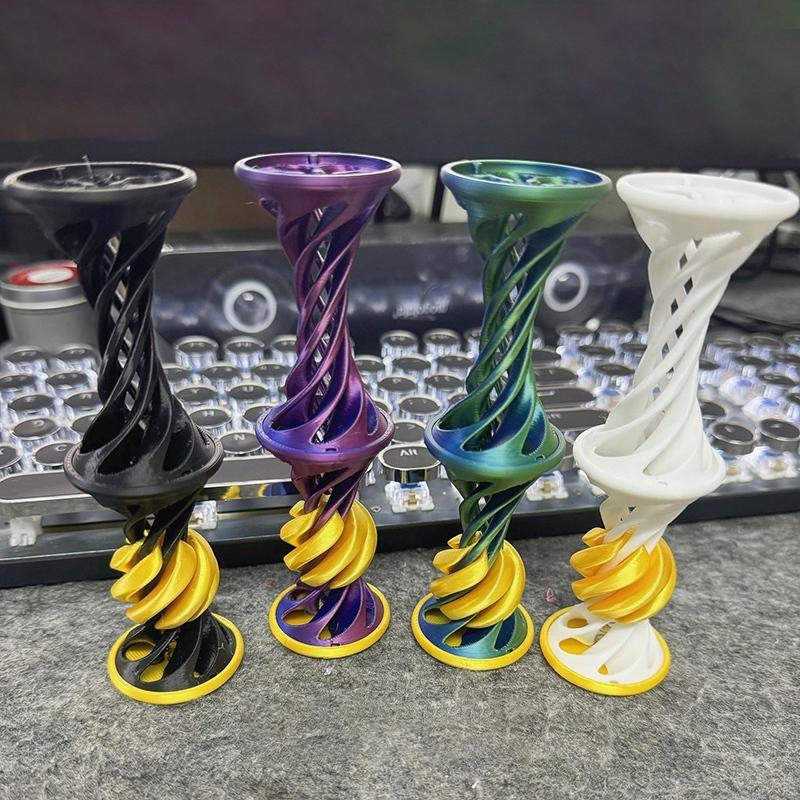 3D Printed Rotating Pyramid Toy 3d Spiral Cone Release Pressure Toys Desktop Accessorie Printed Through Pyramid Spiral Cone Toy