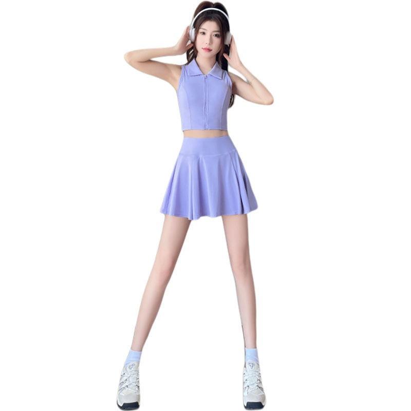 Womens Sports Polo Set Badminton Tennis Golf Outfit Slim Fit Activewear