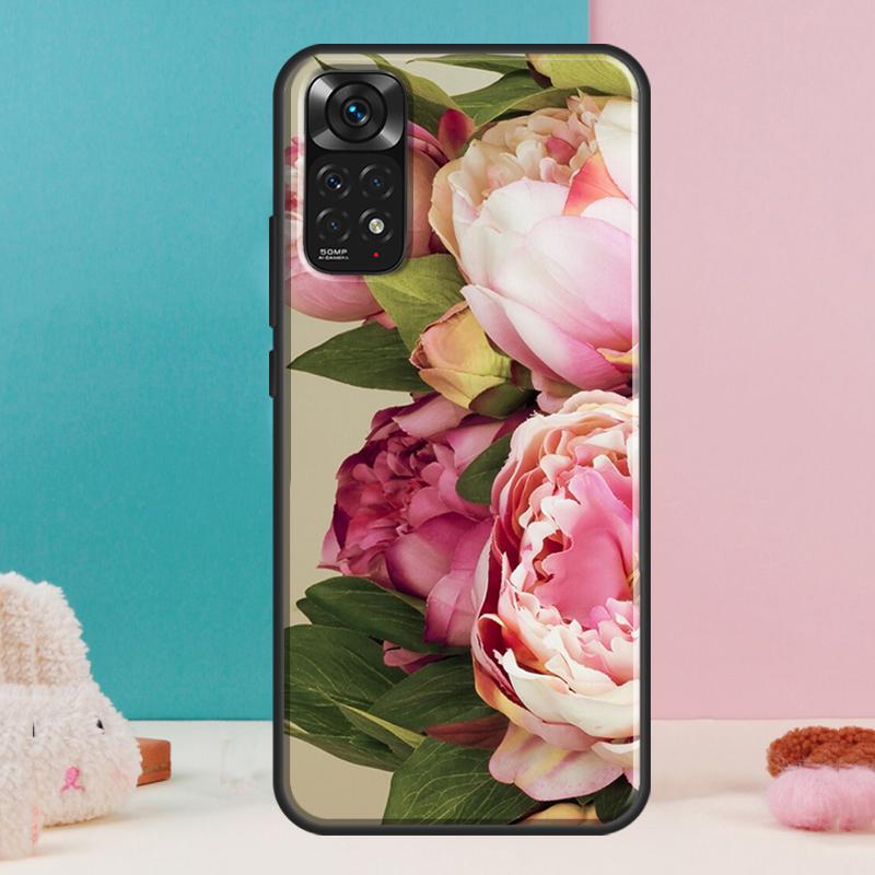 Peonies Beautiful Flower Case For Xiaomi Redmi Note 14 13 12 Pro 11 9 10 9S 10S 11S 12S Redmi 14C 13C 10C 12C Cover