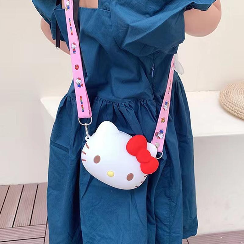 Cute Cartoon Silicone Kids Shoulder Bag Plush Toy Coin Purse Messenger Gift For Children
