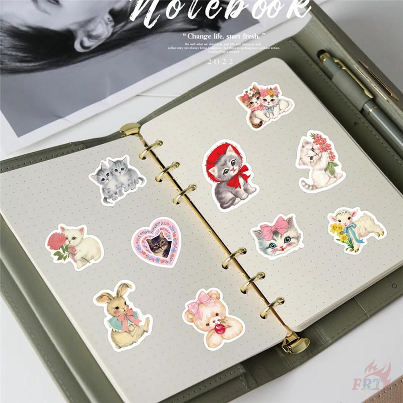500Pcs/Roll Retro Animals Aesthetics Kids Rewards Stickers - DIY Scrapbooks Album Decor Sealing Label Decals
