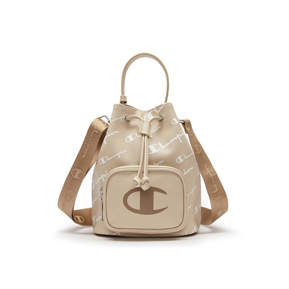 Champion All Over Print Classic Logo Drawstring Bucket Bag Unisex bags Khaki Blue U4AACPU45 Wheat Brown
