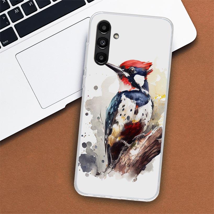 Animal Oil Painting Bird Phone Case For Samsung Galaxy A55 A54 A53 A52 A15 A14 A13 A12 A35 A34 A33 A32 A25 A24 A23 A22 A04S A03S