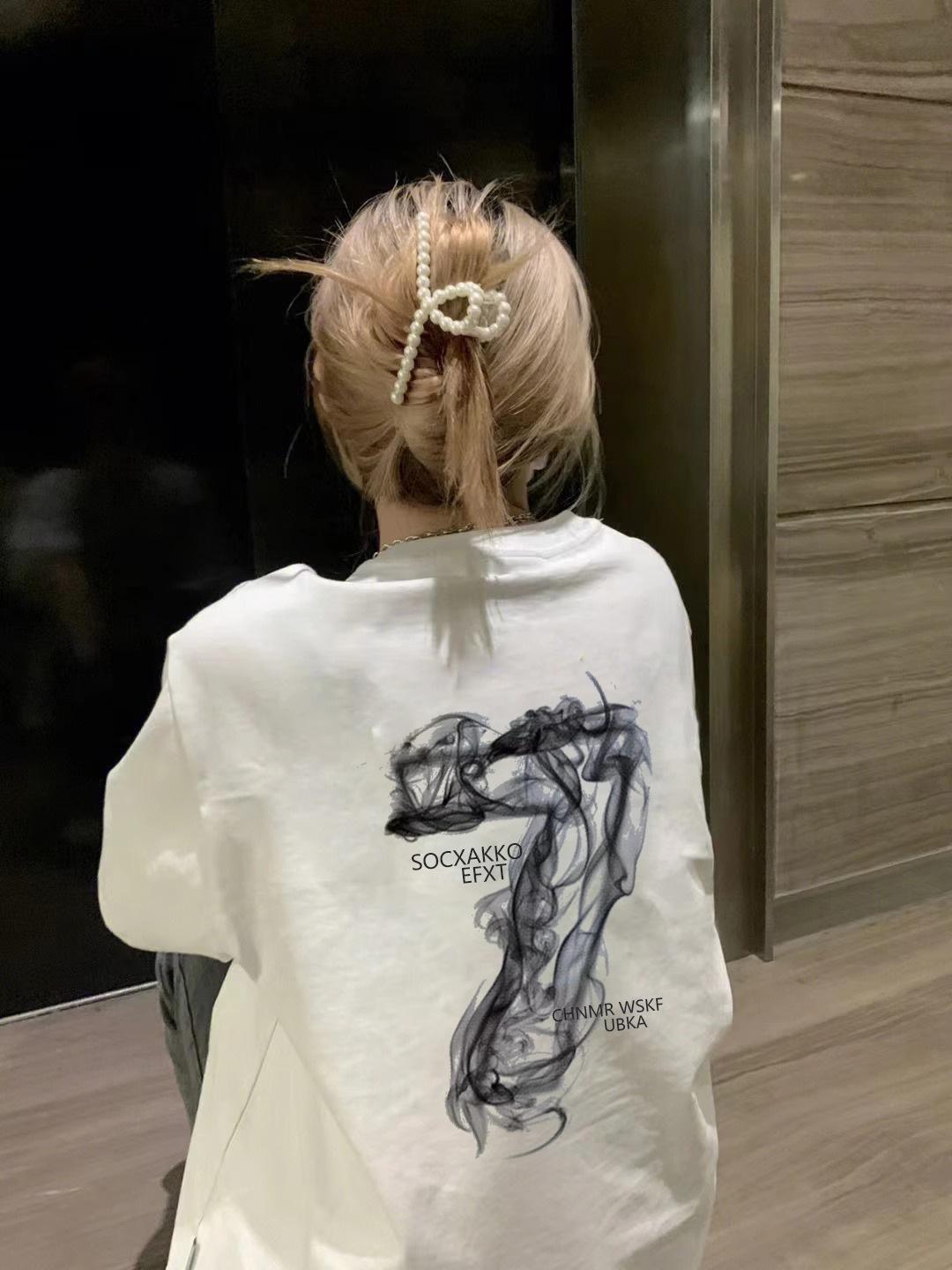 

Women s Oversized White Cotton T-Shirt - Summer 2025 Casual Style L чорний