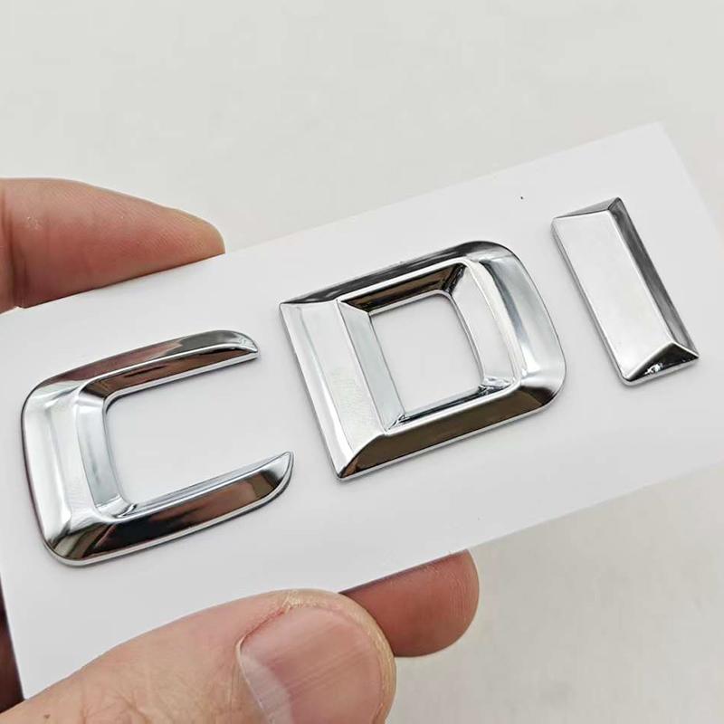 CDI Letter Emblem For Mercedes Benz Trunk Logo Badge W204 W205 W211 W212 W164 W166 CLA GLS GLE Class Chrome Glossy Black Sticker