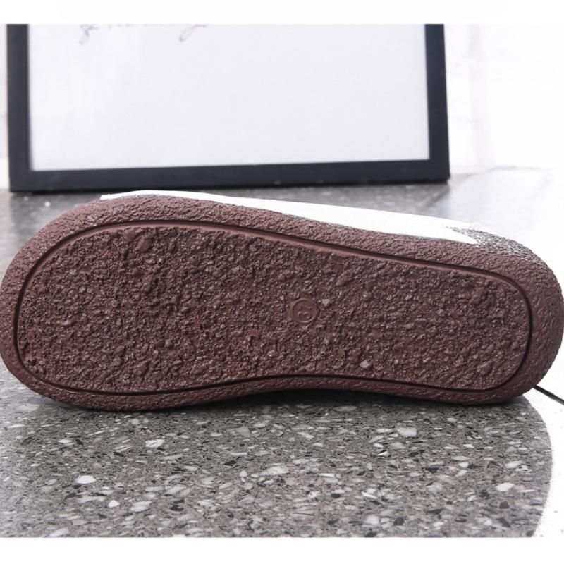 Genuine Leather Casual Shoes Women Fashion Platform Shoes Slip-on Loafers Walking Wedge Heels Rocker Shoes