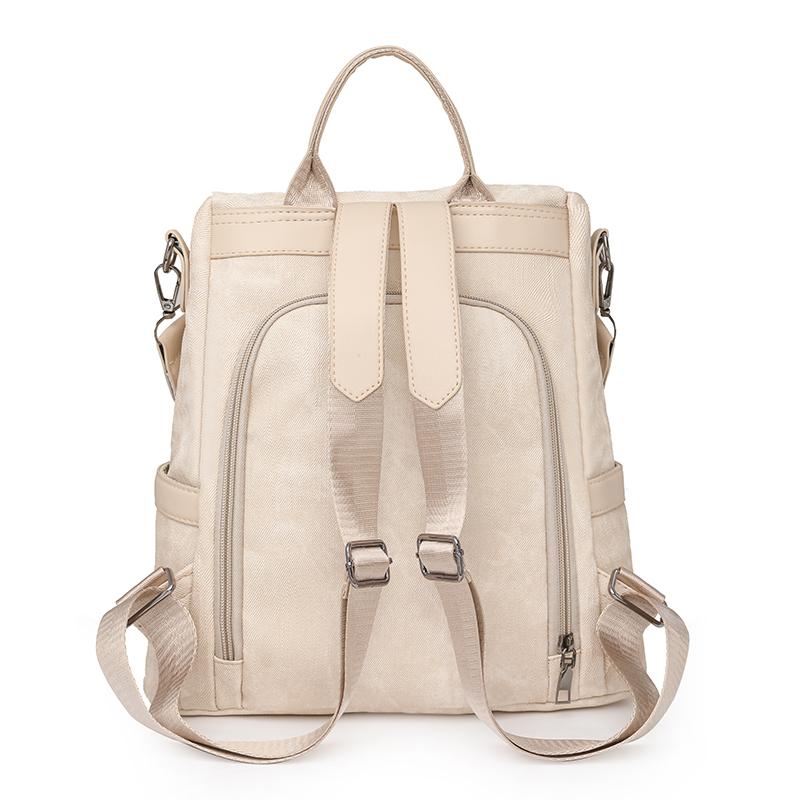 Mochila Feminina Couro Macio Multifuncional Bolsa de Ombro Mochila Escolar Estudante