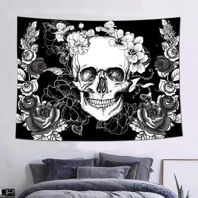 Polyester MultiUse Gift Tapestry Gothic Skull Wall Hanging for Home Dorm Decor Present