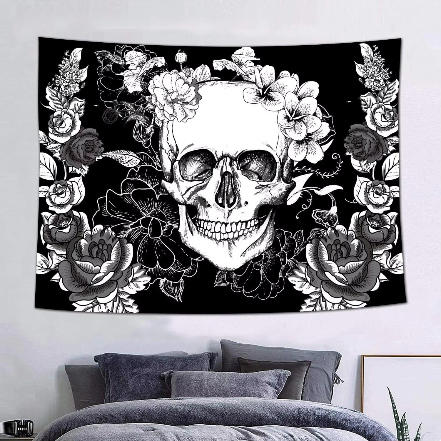 

Polyester MultiUse Gift Tapestry Gothic Skull Wall Hanging for Home Dorm Decor Present 74x94cm(29x37in)
