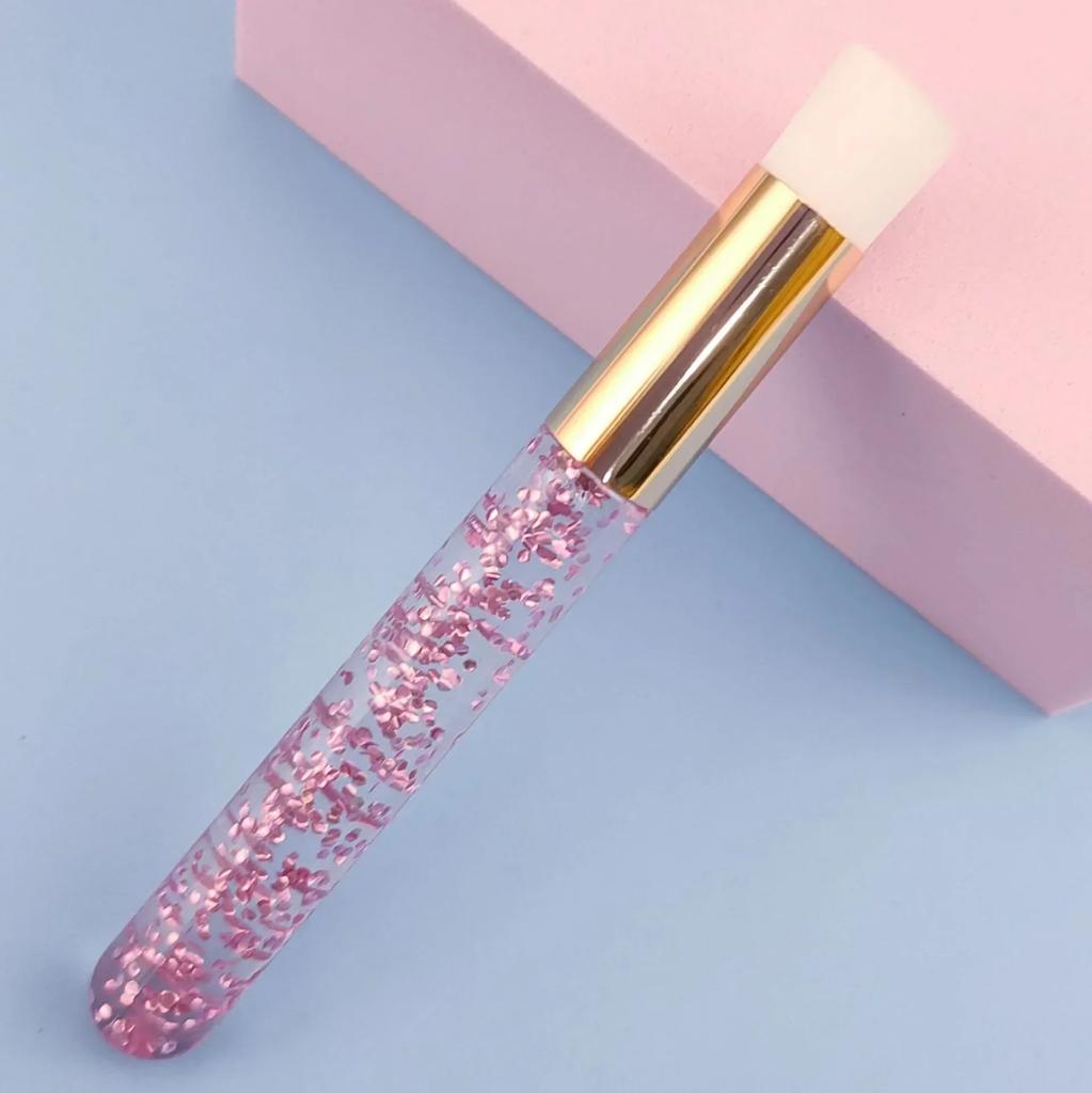 1 pieza Cepillo Suave para Limpieza de Extensiones de Pestañas Mango de Cuentas de Cristal Cepillo Removedor de Puntos Negros para Nariz Herramienta de Maquillaje Pinceles de Maquillaje