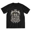 Mens Kings Made In 1961 60 Years Of Being Awesome TShirt 60th Birthday Tshirt Short Sleeve Unique Clothes Cotton Tee Tops Gift