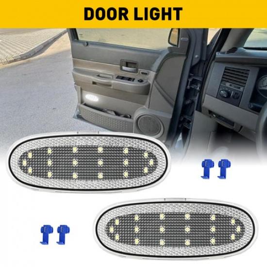 Rear Door Courtesy Panel LED Clear Lights For Cover 2002-2009 Ram Durango Aspen