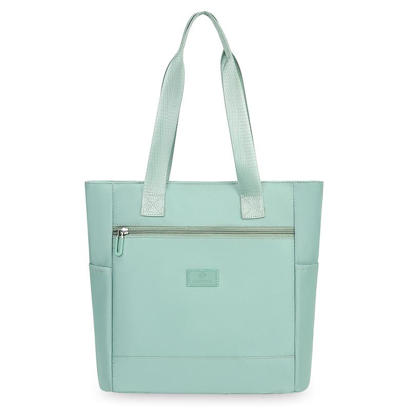 Women Large Capacity Tote Bag Nylon Shoulder Handbag Casual Zipper Shopping Bag Lightweight Travel Work School Carryall Purse