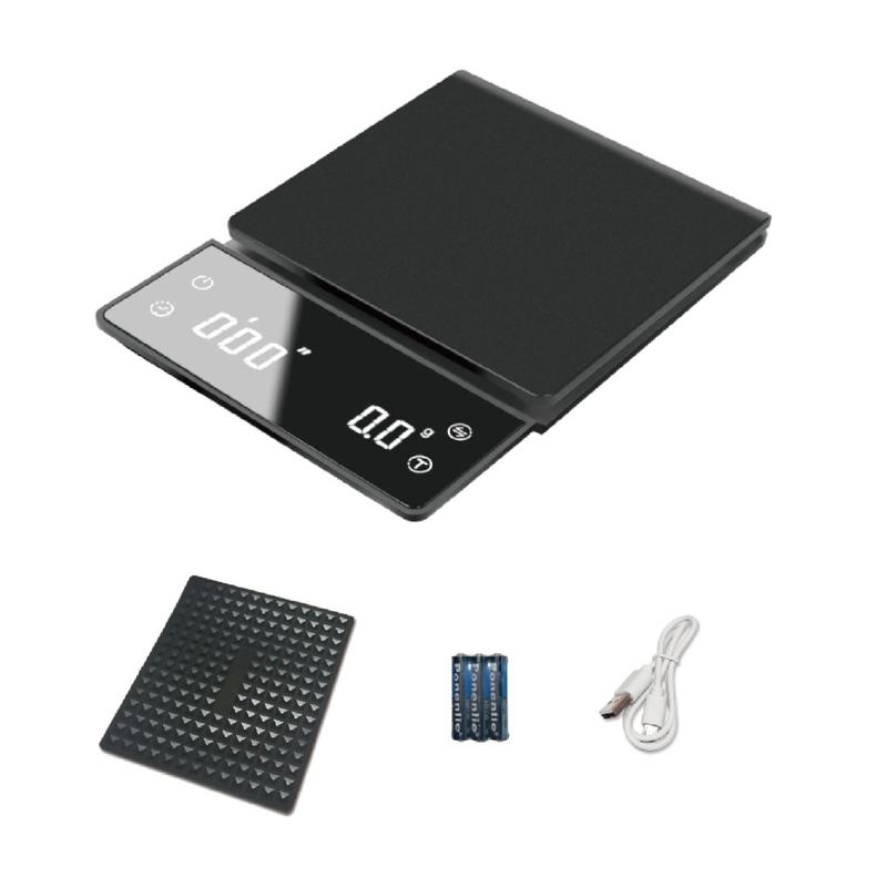 Coffee Scale with Timer for Kitchen Weighing,Pecosso Digital Food Scale for Baking & Cooking 3kg/0.1g High Precision