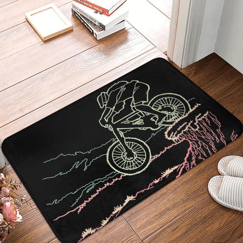 MTB Bike Door Floor Kitchen Bath Living Room Mat Anti-Slip Outdoor Bicycle Cyclist Biking Doormat Entrance Rug Carpet Footpad