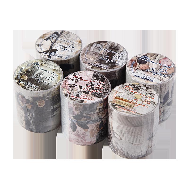 Beautiful Day: Retro European Style Paper Notes & DIY Tape for Collage Decor (6 Styles)