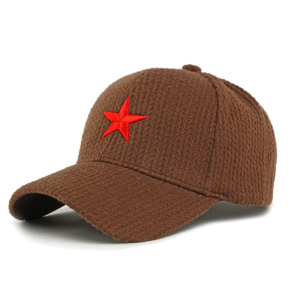 Autumn Winter Sunscreen Sunshade Hat Stereo Embroidered Five-Pointed Star Baseball Cap for Men