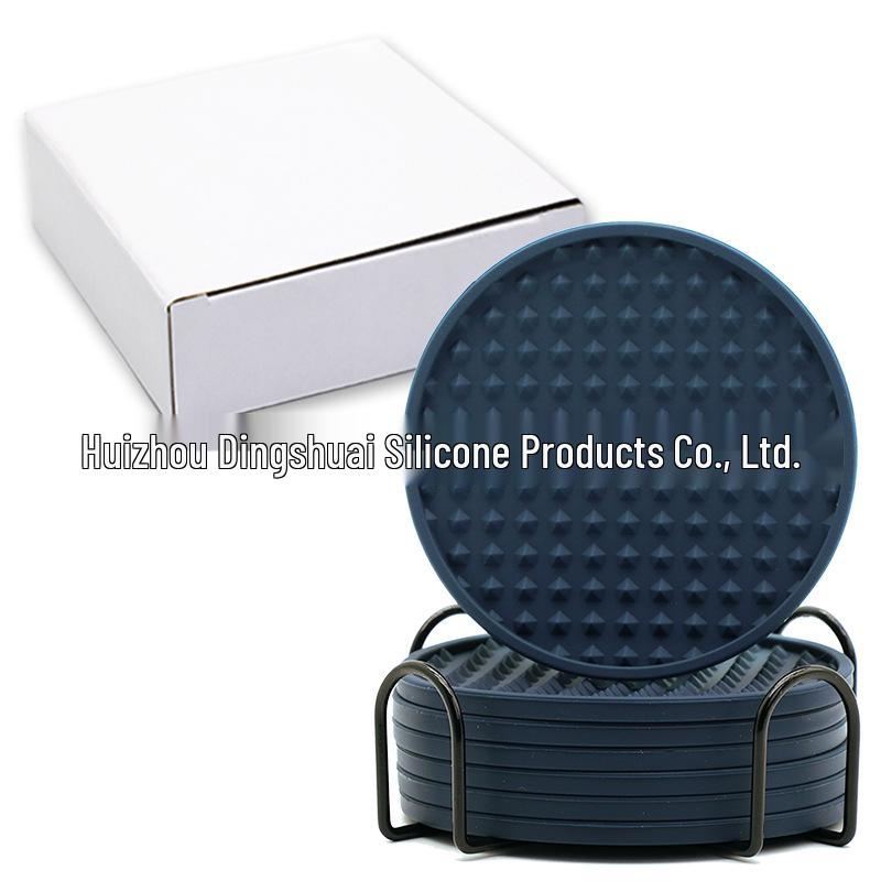 Silicone Round Drink Coaster - Heat-Resistant, Non-Slip Pad for Cups