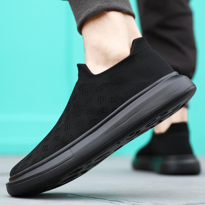 Hot Sale Black Casual Sneakers Men Sock Running Shoes Breathable Women's Sports Sneaker Outdoor Tennis Men Slip-On Footwear