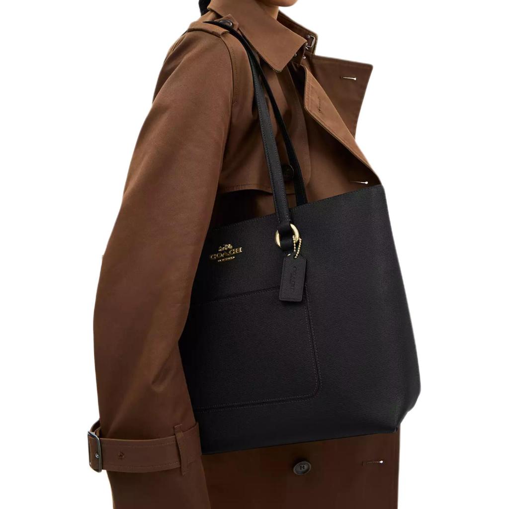 Coach Taška Signature Canvas Černá Kůže Velká Kapacita Denní Dojíždění CCD71-IMBLK