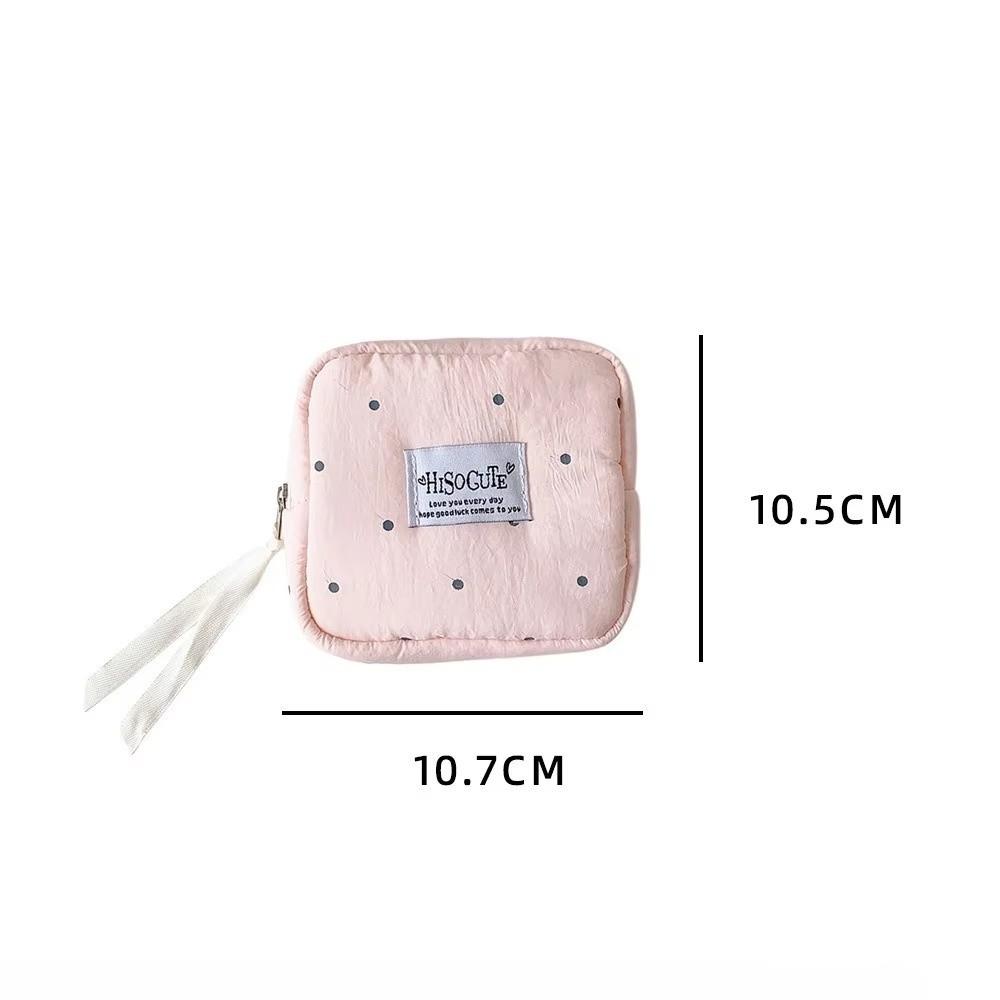 Polka Dot Sanitary Napkin Storage Bag Large Capacity Lipstick Key Portable Cosmetic Bag  Student