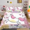 Unicorn Printing Bedding Cover Set Cute Duvet Cover Hot Sale Home Bed Clothes Boys Girls Bedroom Decor Single Double Size Bed Set