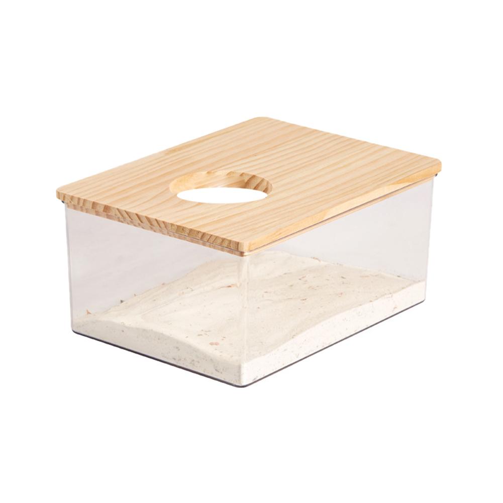 Hamster Golden Bear Sand Bath Box Acrylic Fully Transparent Chinchilla Dual-Purpose Large Sand Basin Sand Toilet Pet Bath U U6W5