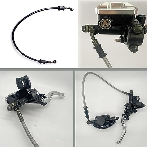 Brzdová hadice Motocyklová brzdová hadice Nerezová opletená brzdová spojková hadice Hydraulická brzda Opletená hadice Hydraulická brzdová hadice 28° Otočná Černá (1 set) (120 cm)