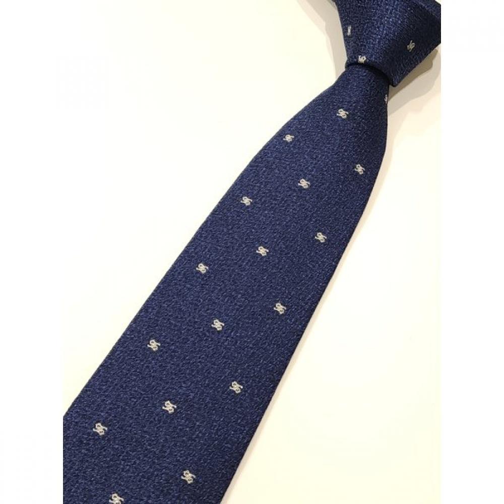 Daks 2026 Ss Logo Pattern Navy Tie  Dmg1acf1222n1 