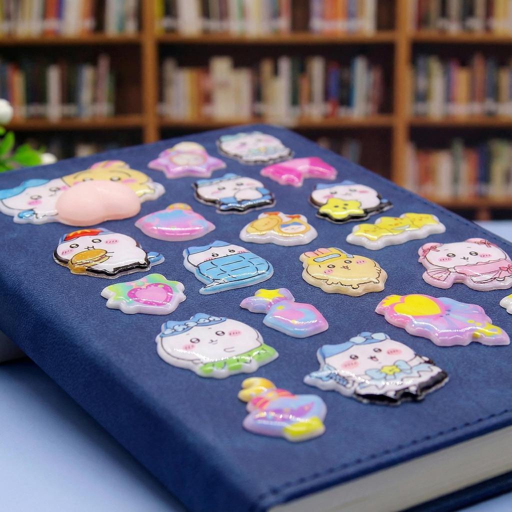 Ninrikidy Butt Puni Puni 3D Puffy Sticker Set A 2-Piece Notebook Reward Decor Glitter Kids Girls Adults