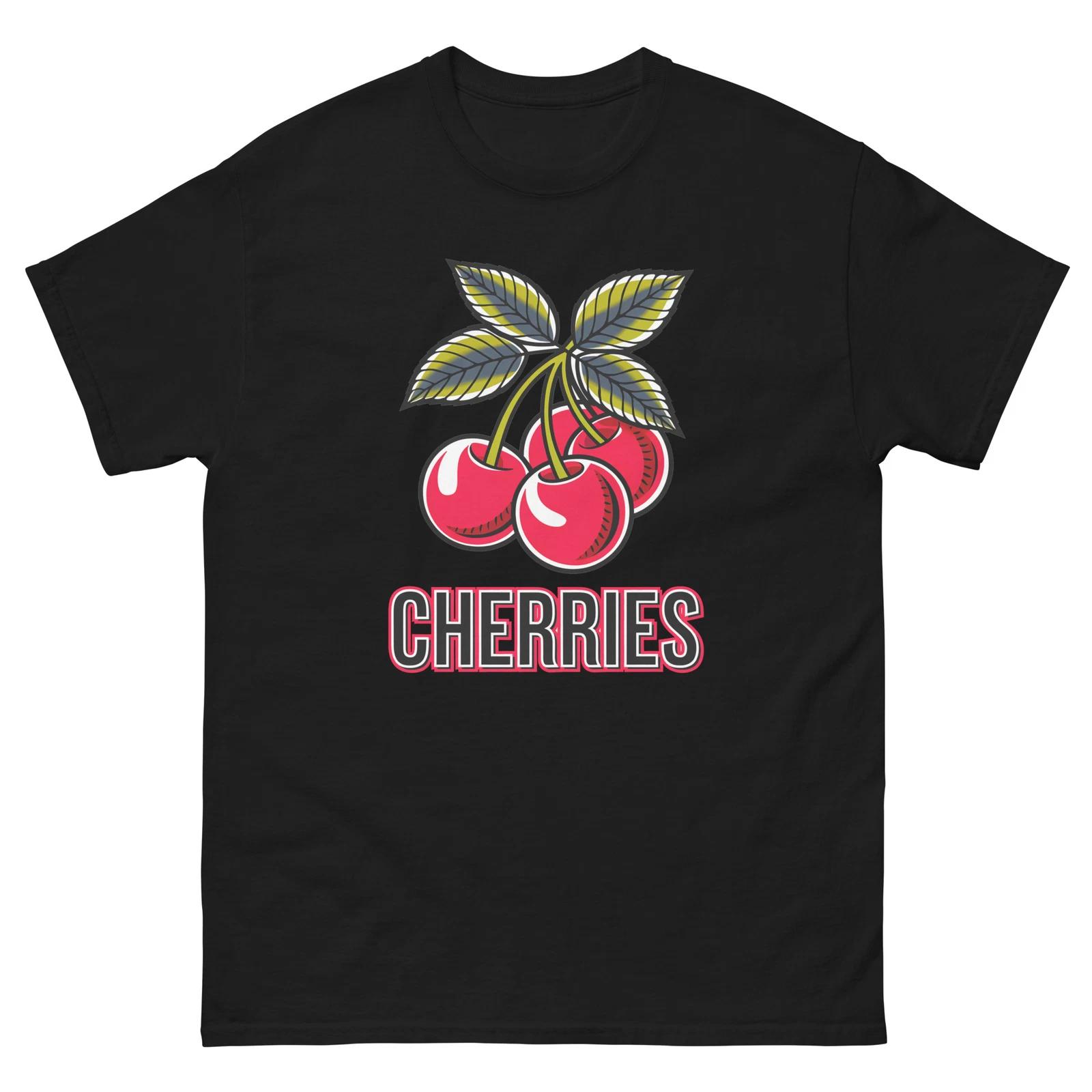 Cherries Lover Food Image Cartoon Funny T-Shirt Shirt M