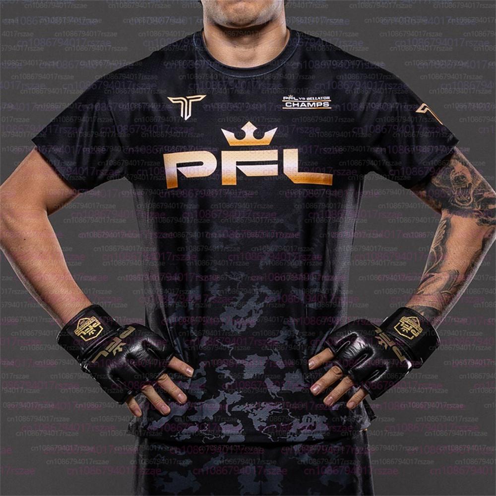PFL Walk 2025 Boxing Jersey Men Summer Sparring MMA Uniform Clothing Outdoor Sports Short Sleeve Supporter T-Shirt Oversized Top