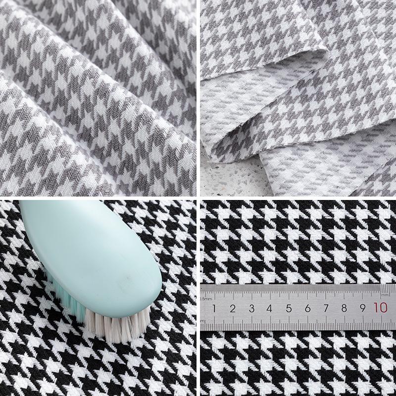 Houndstooth Polyester Linen-like Thick Sofa, Car Seat Cover & Pillowcase Fabric
