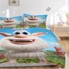 Happy White Fluffy Monster Print 3Pcs Bedding Set,Duvet Cover with 2 Bedro,Pillowcase Home Birthday Gift