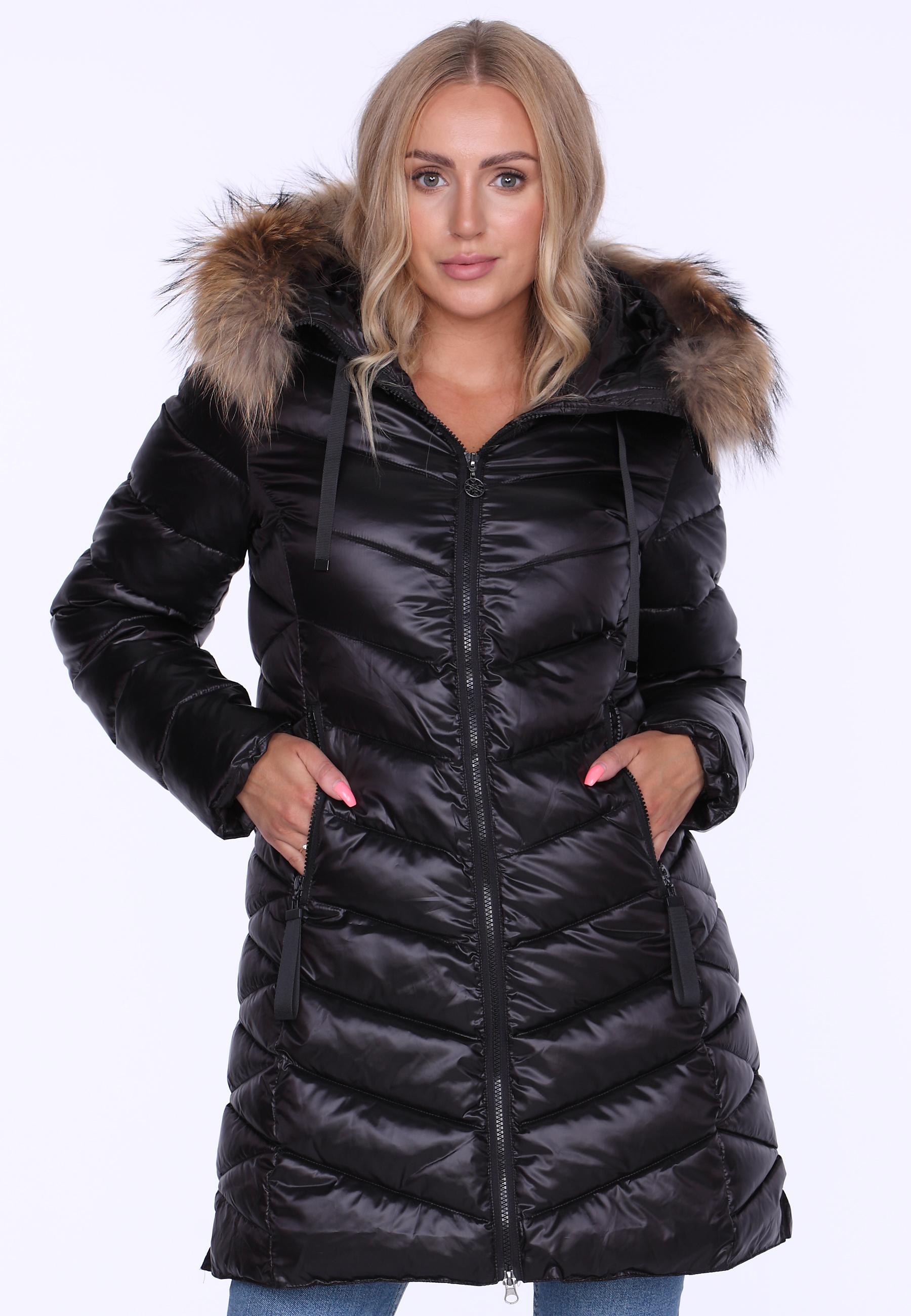 WOMEN` CASUAL WINTER JACKET WITH RACOON