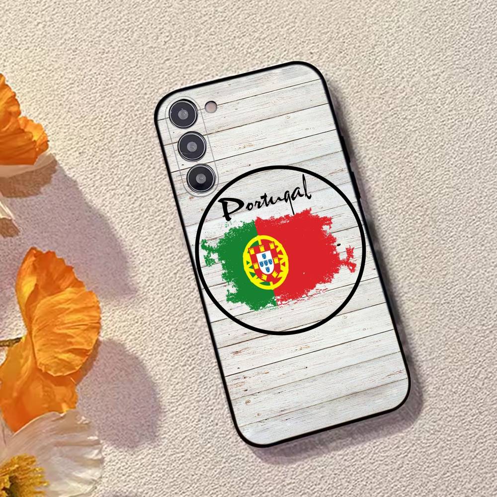 P- Portugalská vlajka Fotbalová podpora Pouzdro na telefon Černý silikon Měkké Pro Samsung Galaxy A73,A72,A71,A70,A53,A52,A51