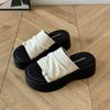 Slippers women's summer outer wear 2025 summer new retro versatile small thick-soled heightening casual sandals shoes