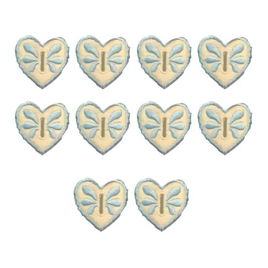 

10 Pcs Heart-Shaped Button Covers Removable Sewing-Free Love Button Hooks Embroidery Button Decorations for DIY Blouses Jeans Clothing синий