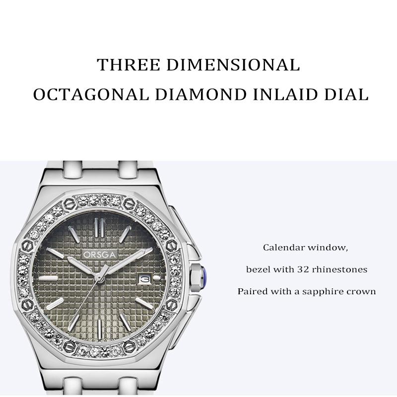 Damen Armbanduhr Luxus Diamant Wasserdicht Datum Leuchtend Damenuhr Gummiarmband