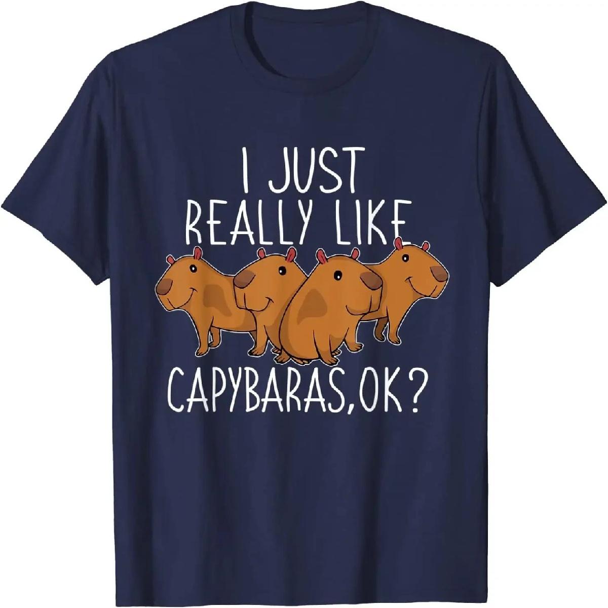 

Capybara Lover Милая футболка Capybara для женщин и мужчин, любителей животных, мужская одежда, винтажная футболка, графические футболки, повседневная хлопковая футболка S