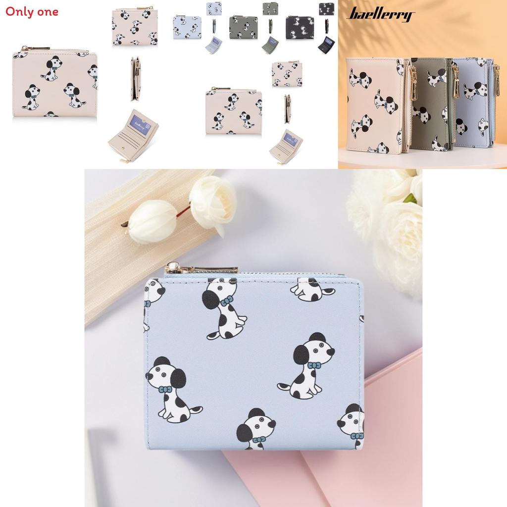 Dog Print Wallet For Women With Rfid Blocking And Zipper Pocket For Daily Use