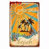 Vintage Beach Time Metal Sign Summer Party Place Plates Relax Surfing Metal Wall Sign Pub Shed Sign Happy Place Decor WY