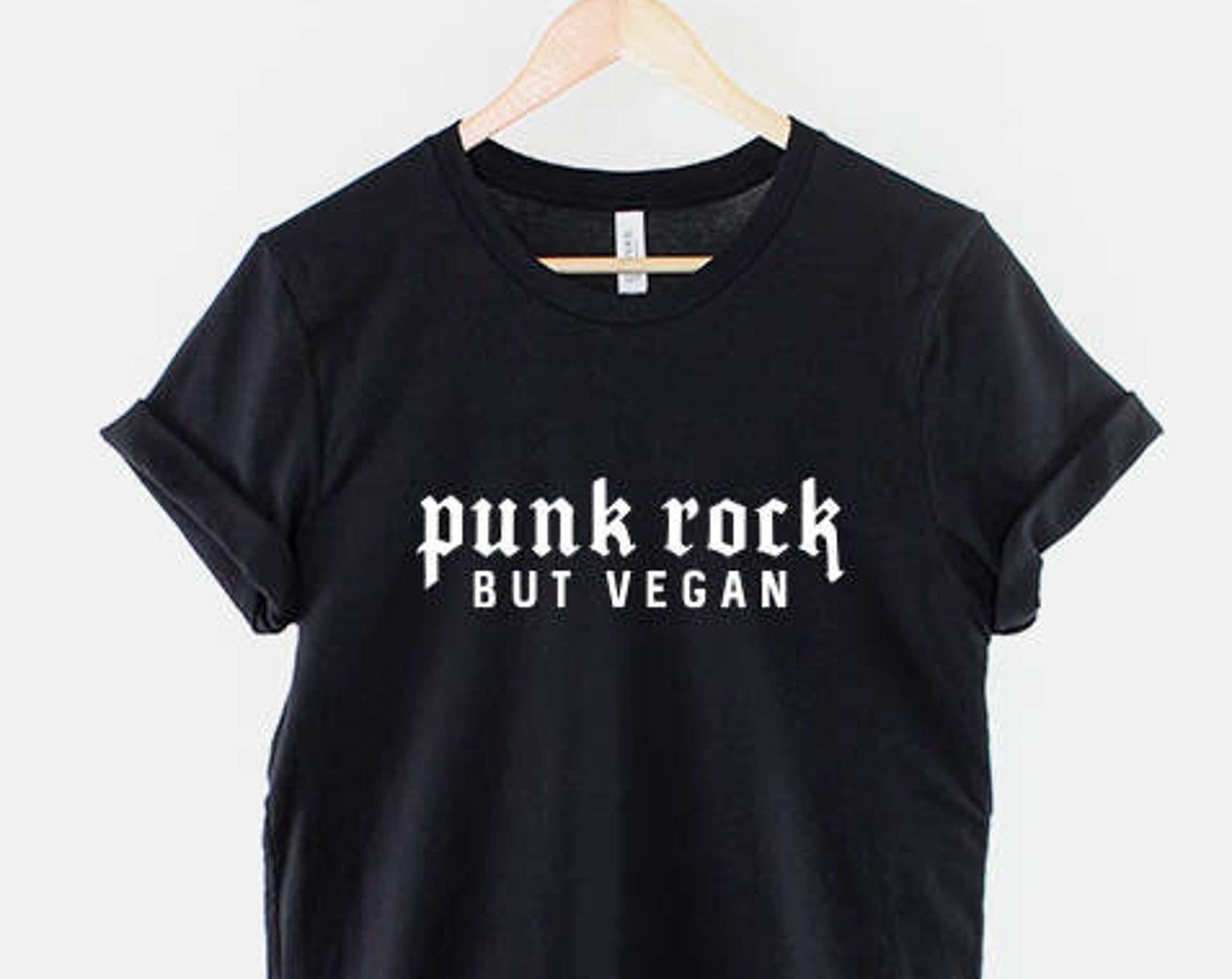 Punk Rock Vegan Shirt, Vegan Graphic T-Shirt, Funny Vegan Slogan Tee, Vegan Lifestyle Shirt, Gift for Vegan S