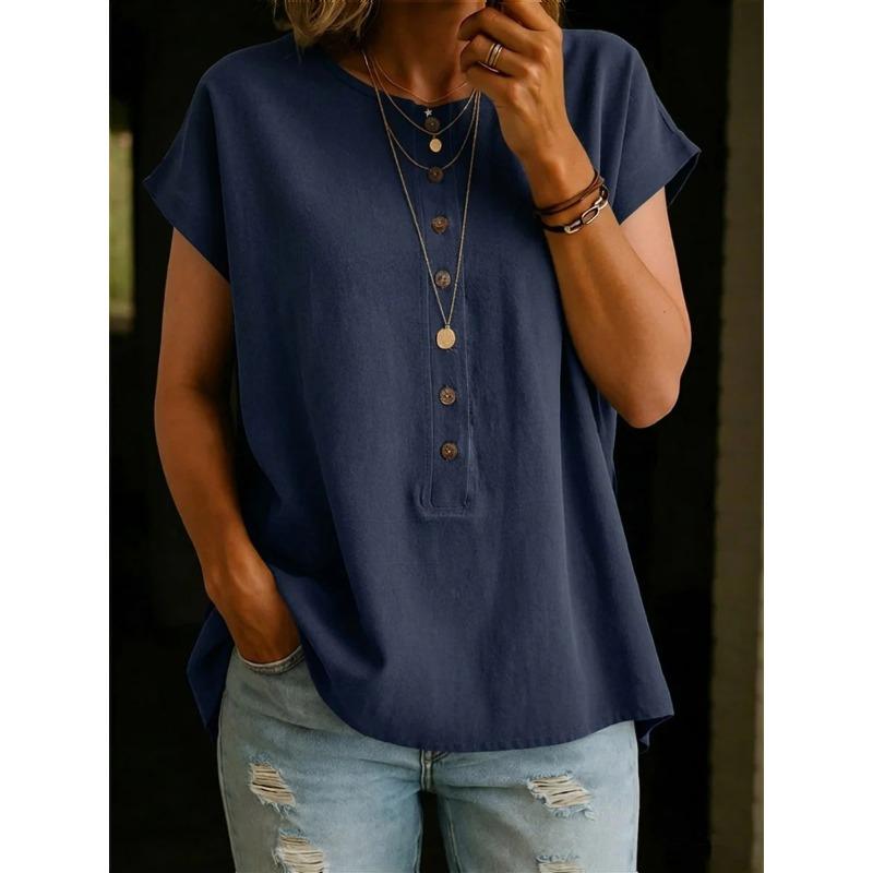 BITCED Damesmode Casual Korte Mouw O-Hals Blouses & Shirts