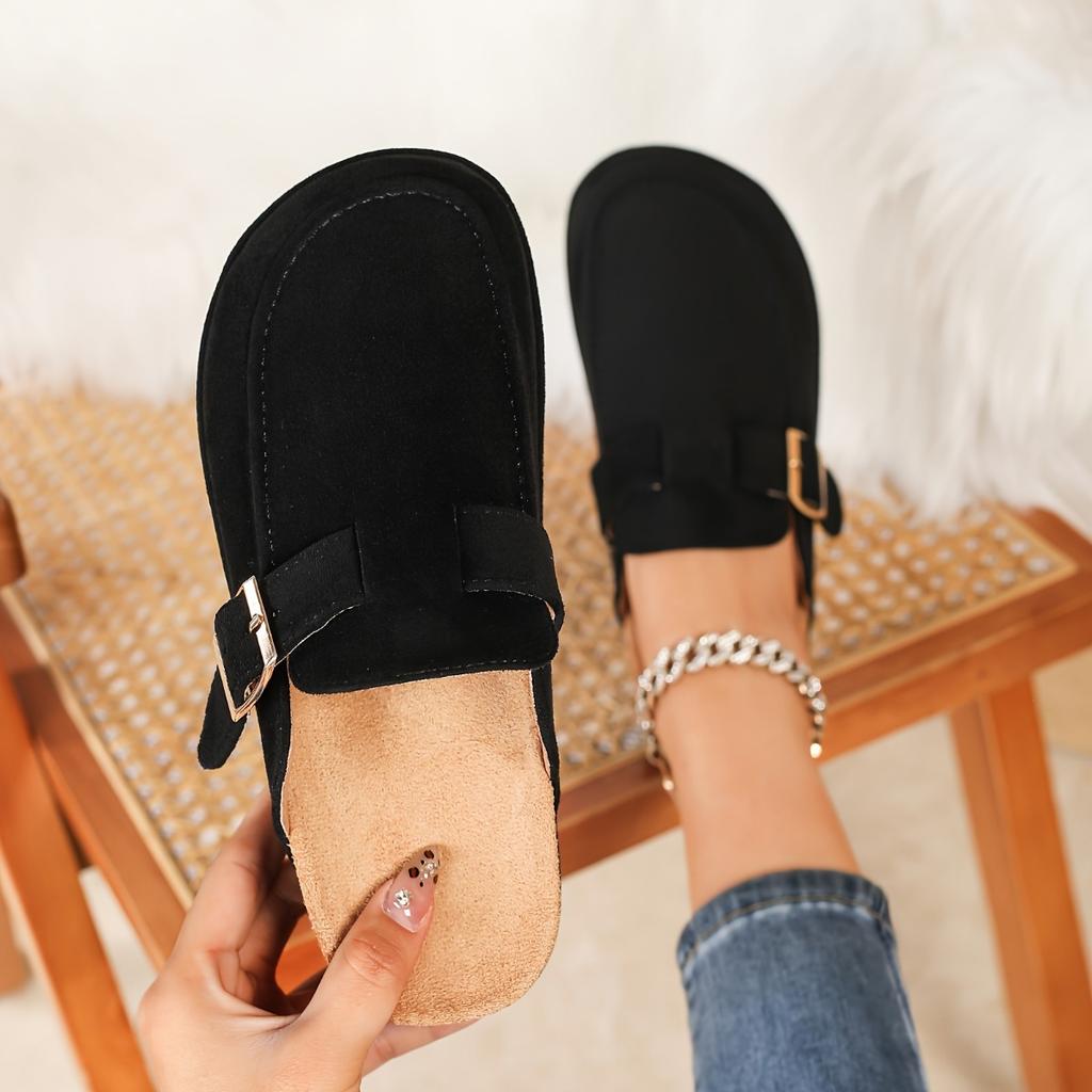 Summer Vacation Style Thick Soled Retro Closed Toe Slippers with Arch Support for Indoor and Outdoor Beach Leisure Walking, Suitable for Daily Wear