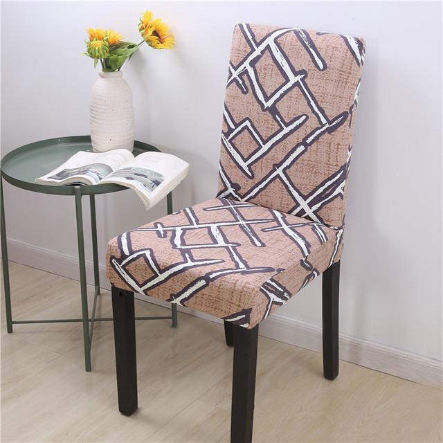 Printed Dining Chair Case Spandex Elastic Chair Slipcover Case Stretch Seat Covers For Wedding Hotel Banquet Home Use Dining Room
