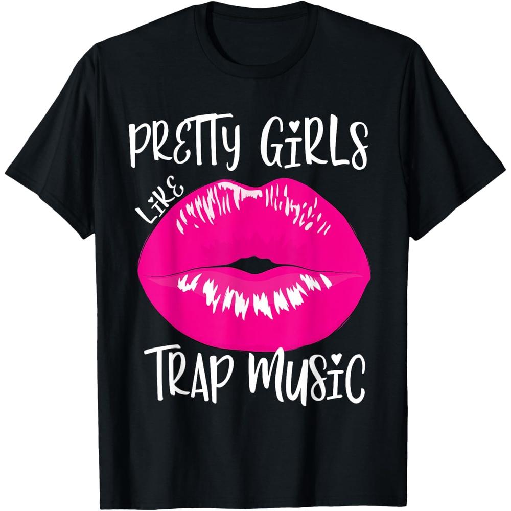Pretty Girls Like Trap Music Funny EDM Festival T Shirt S чёрный