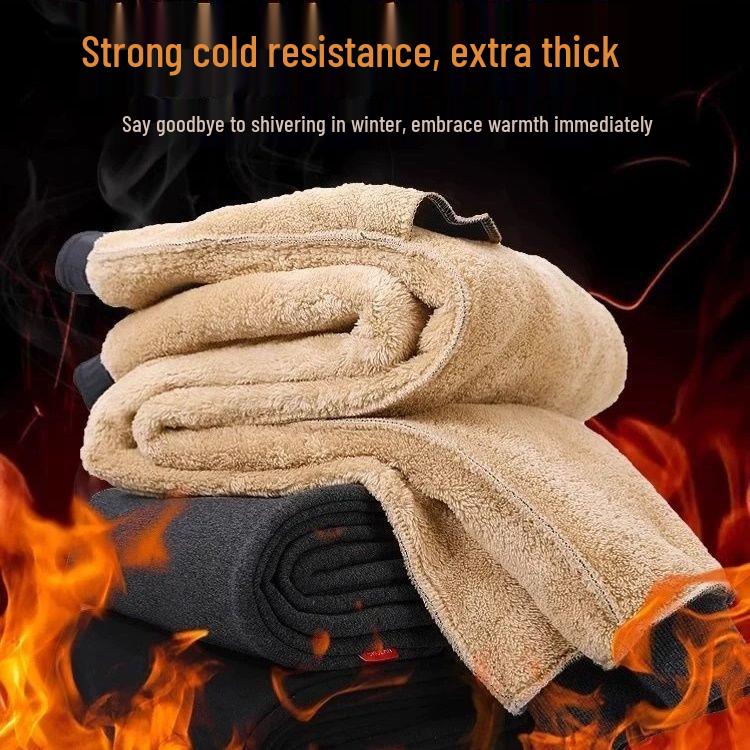 Lambswool Velvet-Lined Winter Joggers - Thick, Loose-Fit Casual Sweatpants for Autumn/Winter