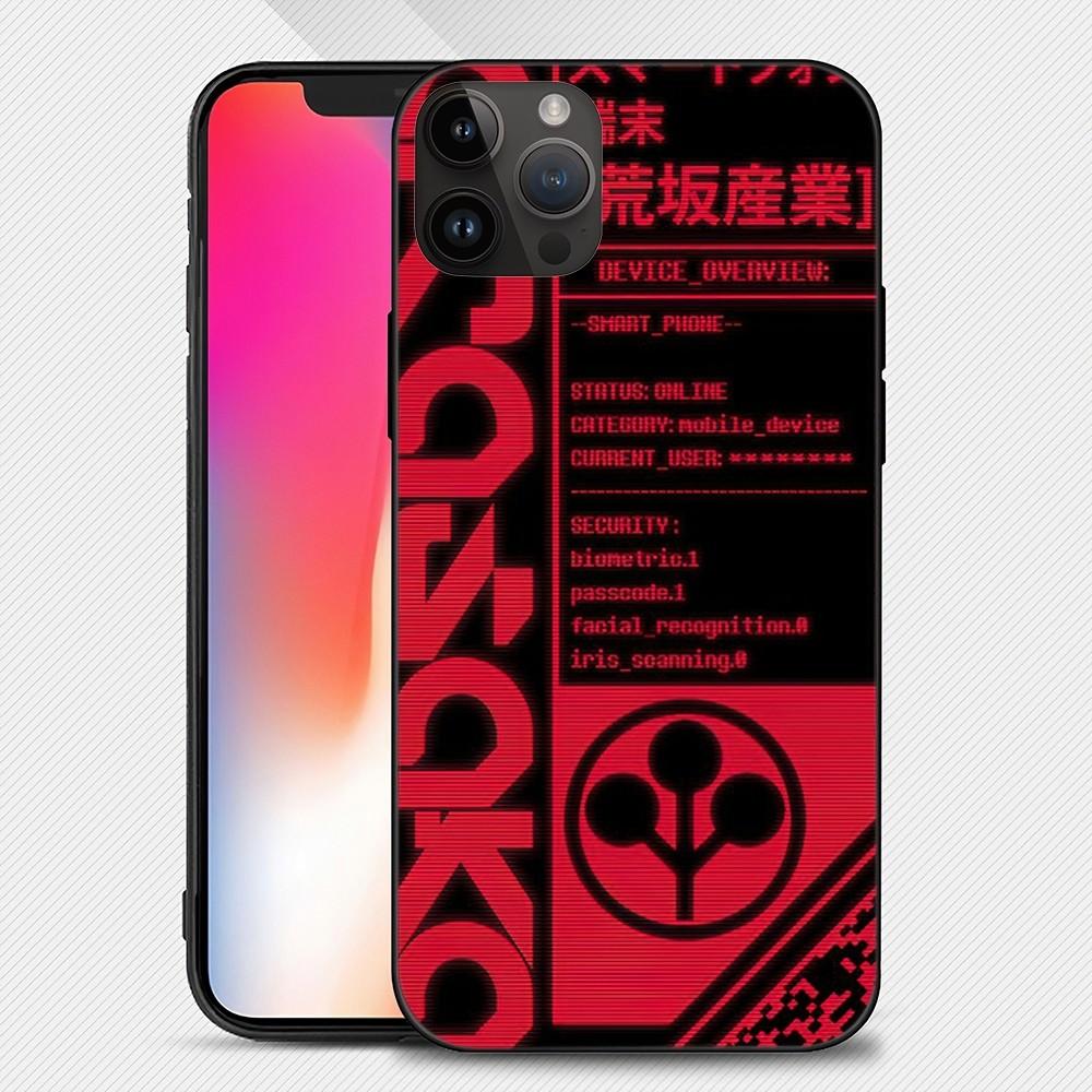 Cyber Style Punks Black Phone Case Iphone15 14 13 12 11 Pro Max Mini X 7 8 Soft Case