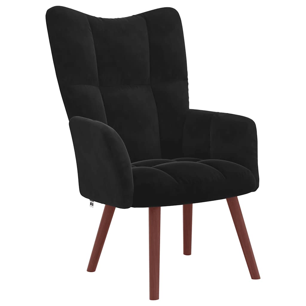 Vidaxl Armchair, Black, Upholstered In Velvet